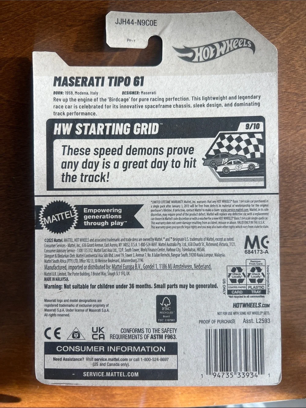 Maserati Tipo 61 - HW Starting Grid - Hot wheels